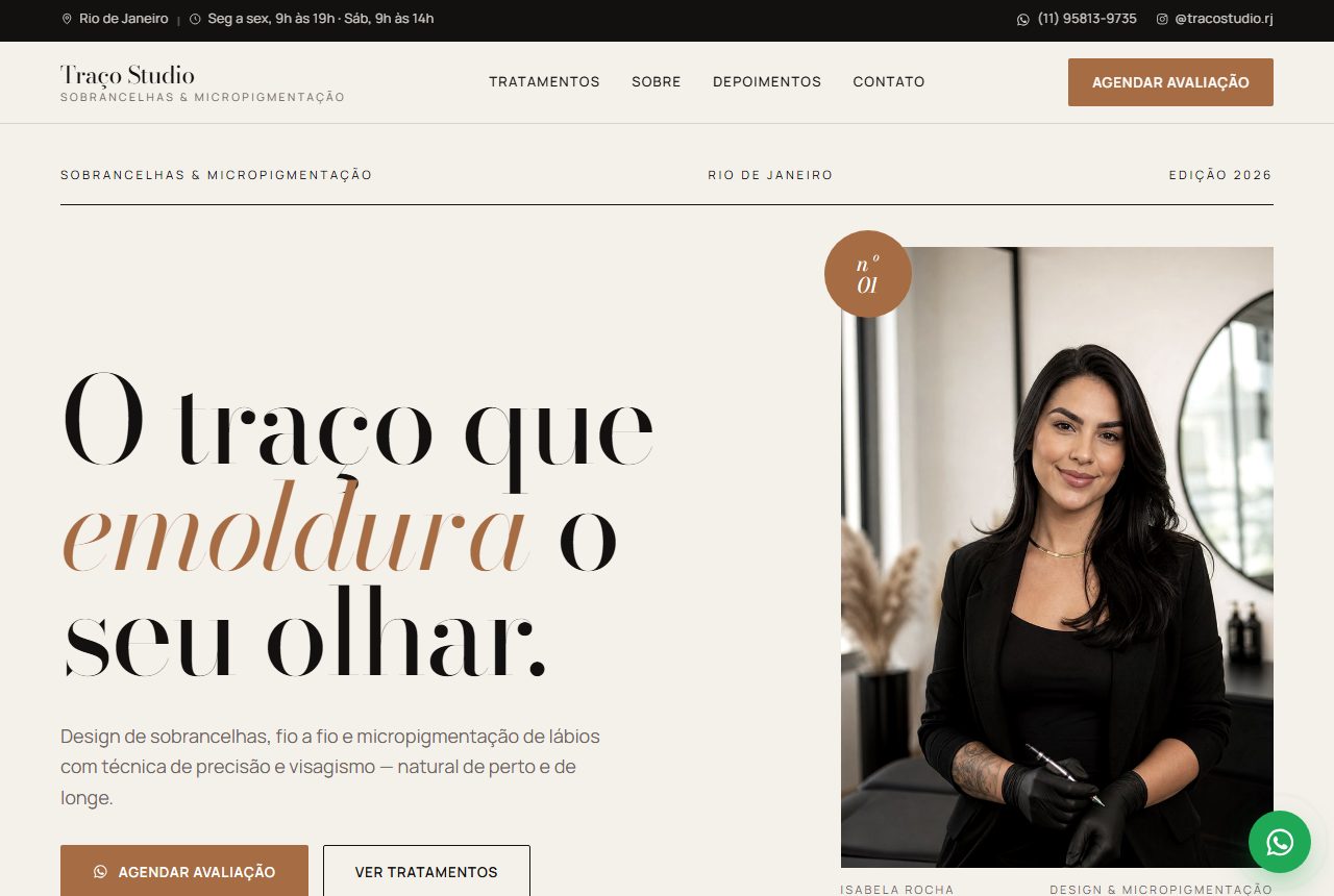 Prévia do site Microblading